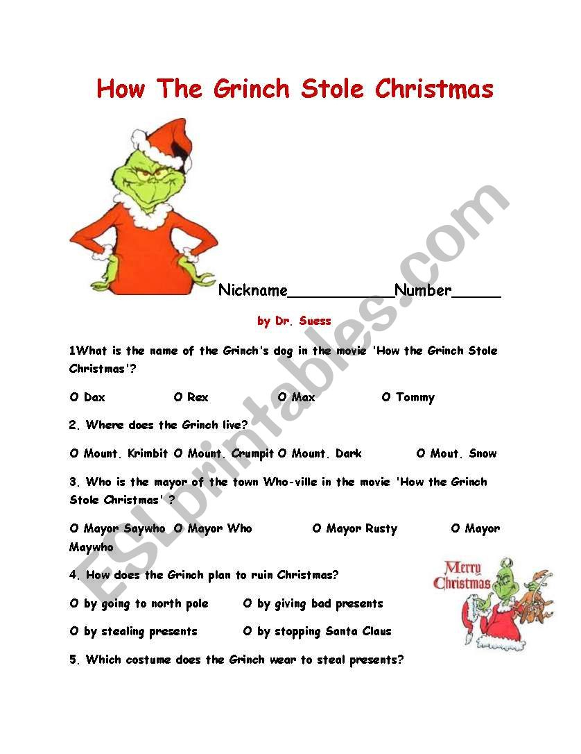 Free Printable Grinch Worksheets Lexia s Blog