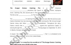 Hunger Games: Catching Fire - Esl Worksheetanabelita | Hunger Games Free Printable Worksheets