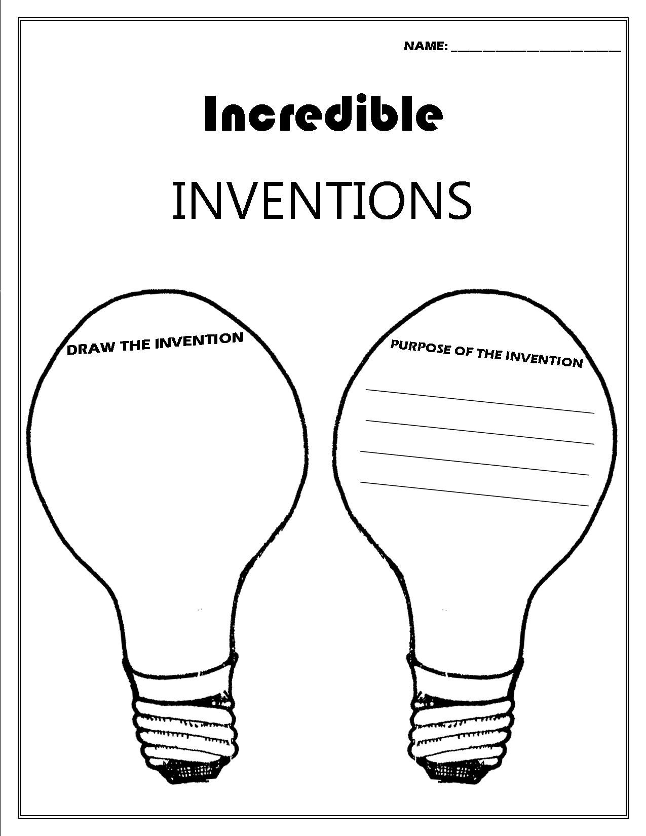 Inventor Convention Worksheet | Printable Worksheets | Future | Inventions Printable Worksheets