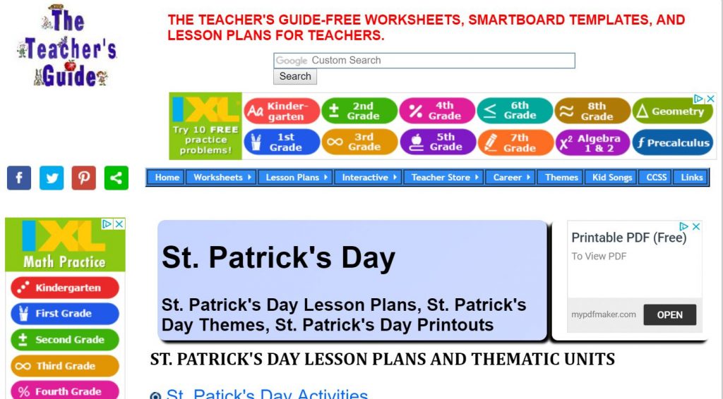 Ixl Math Website | Free Teacher Printables, Worksheets | Teacher