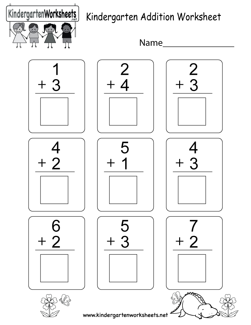 Kindergarten Addition Worksheet - Free Math Worksheet For Kids | Free Printable Preschool Addition Worksheets