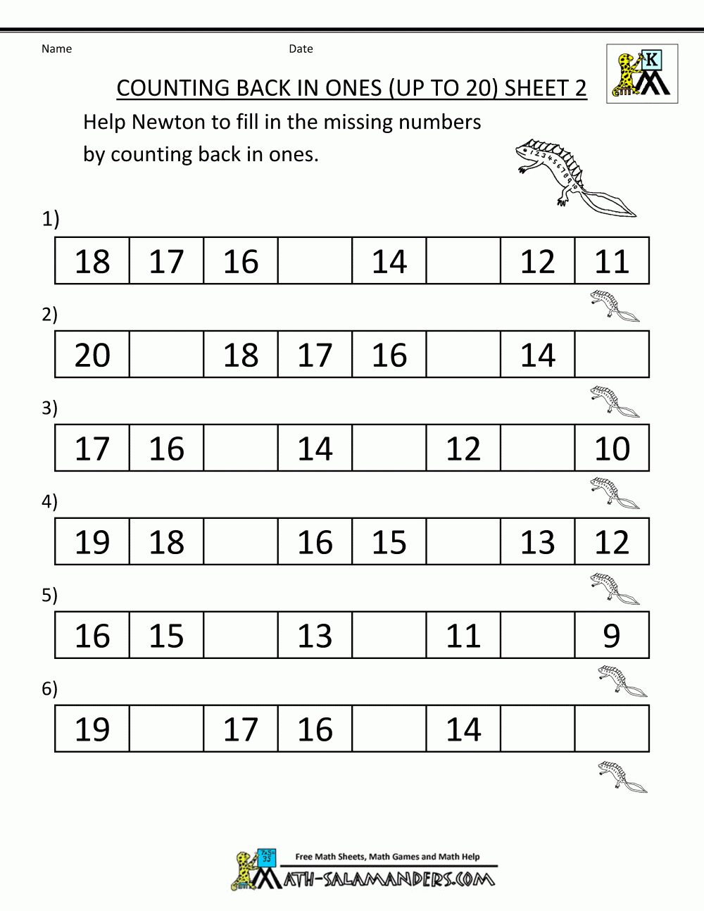 Free Printable Number Counting Worksheets