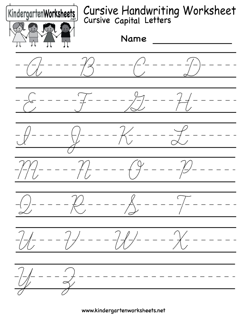 Kindergarten Cursive Handwriting Worksheet Printable | School And | Printable Penmanship Worksheets