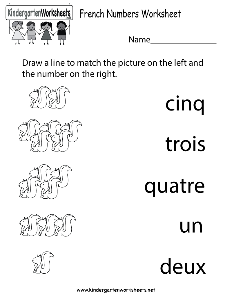 Kindergarten French Numbers Worksheet Printable | Français Pour Les | Free Printable French Worksheets For Grade 4