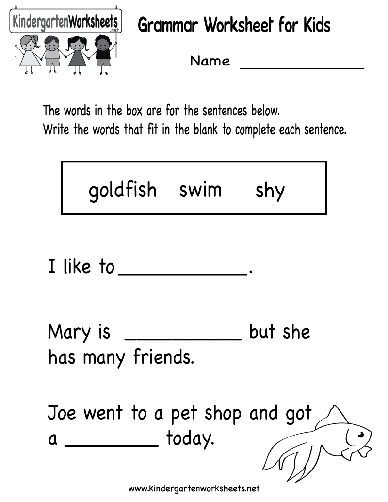 Kindergarten Grammar Worksheet For Kids Printable | Teaching | Kindergarten Ela Printable Worksheets