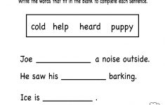 Kindergarten Grammar Worksheet Printable | Worksheets (Legacy | Kindergarten Ela Printable Worksheets
