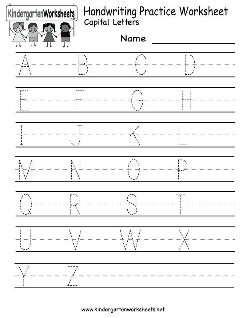 Kindergarten Handwriting Practice Worksheet Printable | Manuscript Printable Worksheets