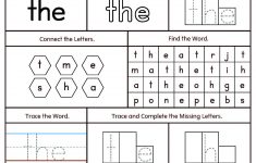 Kindergarten High Frequency Words Printable Worksheets | Dolch Words Worksheets Free Printable