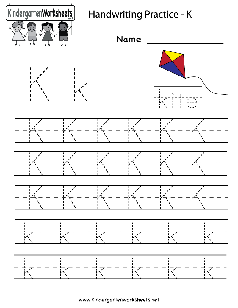 Kindergarten Letter K Writing Practice Worksheet Printable | Life | Letter K Worksheets Printable
