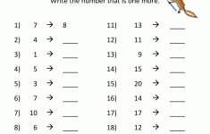 Kindergarten Math Worksheets Printable - One More | Arithmetic Worksheets Printable