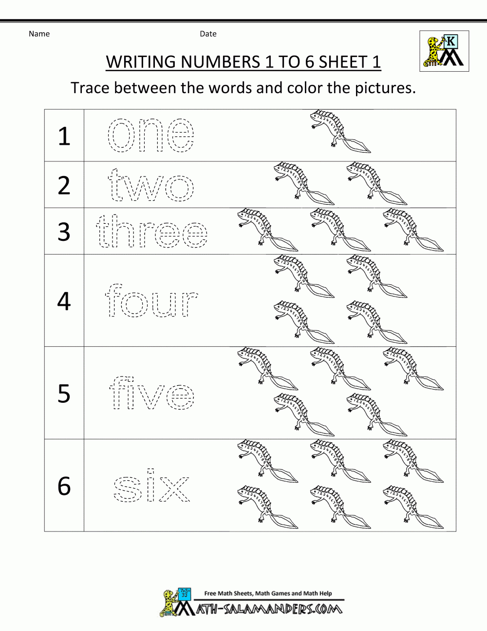 Kindergarten Number Worksheets | Printable Kindergarten Worksheets