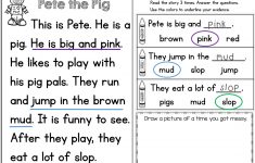 Kindergarten Reading Worksheets – With Free Math For Kids Also 3Rd | Free Printable English Reading Worksheets For Kindergarten