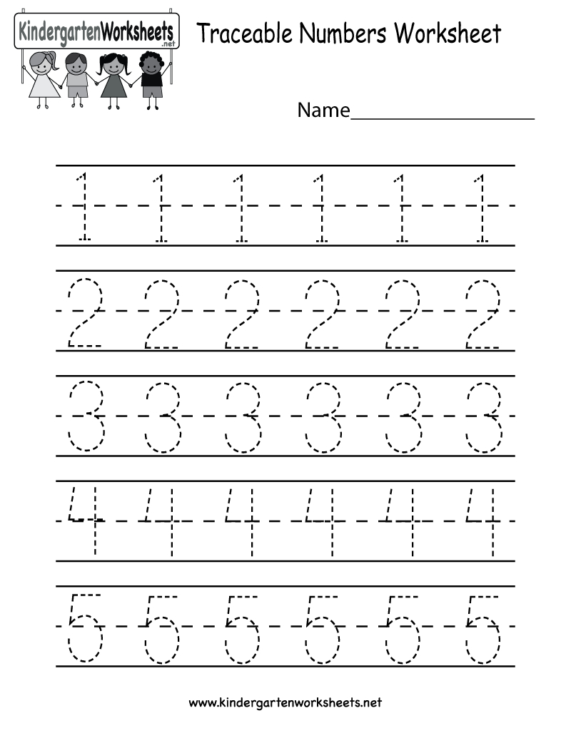 Kindergarten Traceable Numbers Worksheet Printable | Preschool | Numbers Printable Worksheets