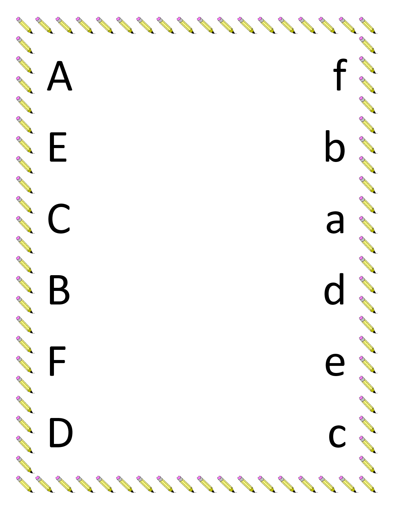 Kindergarten Worksheets | Preschool Matching Worksheets - Upper | Abc Matching Worksheets Printable