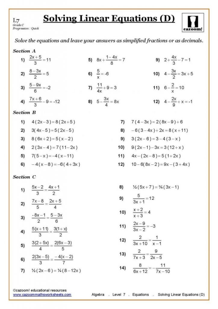 Ks3 Ks4 Maths Worksheets Printable With Answers Year 7 Math Pdf Al 5 ...