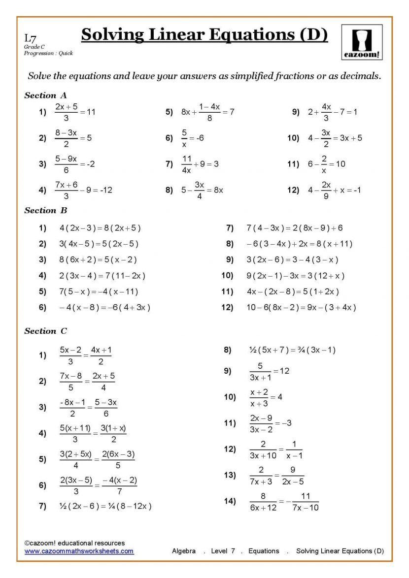 Ks3 Ks4 Maths Worksheets Printable With Answers Year 7 Math Pdf Al 5 | Printable Maths Worksheets Uk