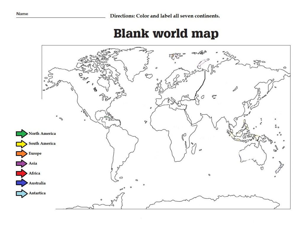 Continents And Oceans Labeling Worksheet Printable Word Searches