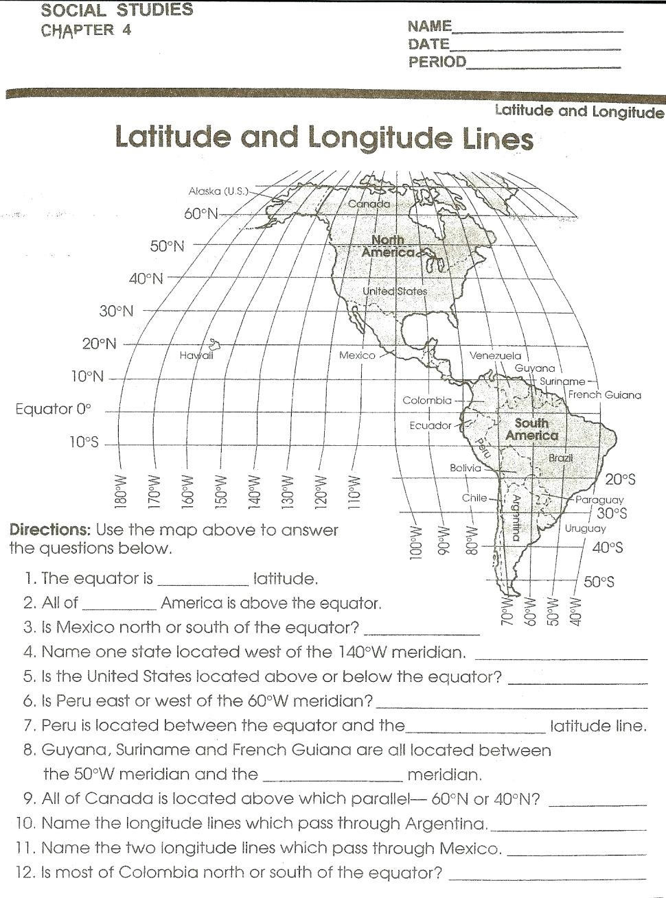 Latitude Longitude Printable Worksheets Lexia s Blog