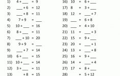 Learning Addition Facts To 12+12 | Math Facts Worksheets Printables
