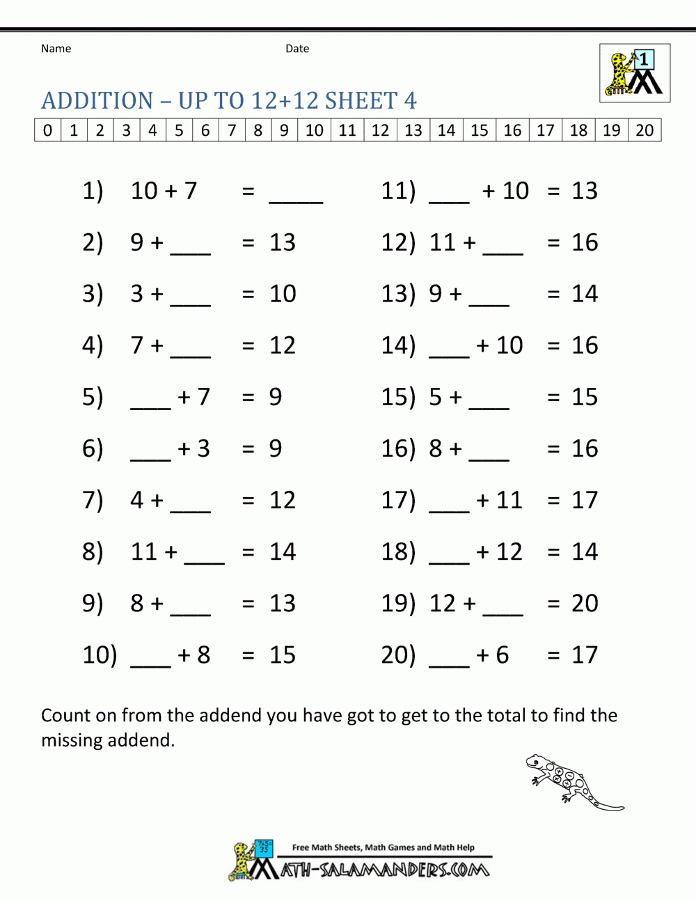 Learning Addition Facts Worksheets 1St Grade | Free Printable Addition Worksheets For First Grade