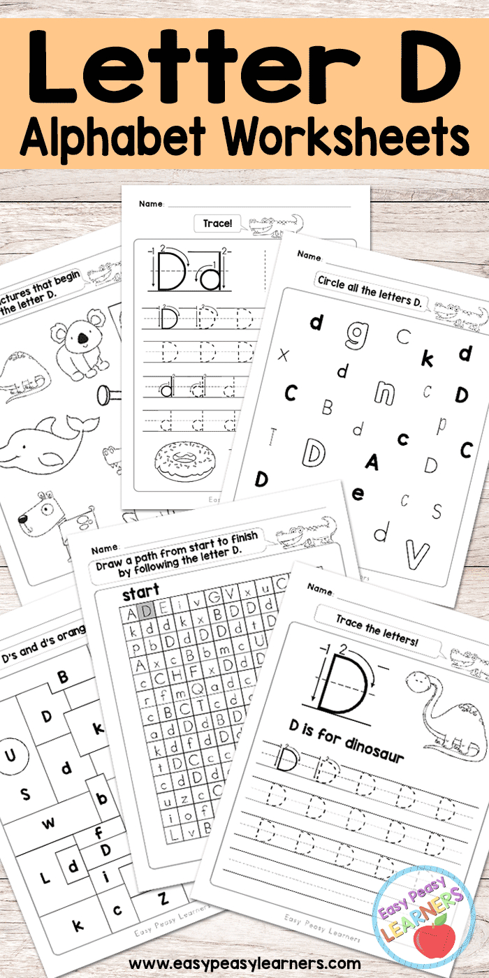 Letter D Worksheets - Alphabet Series - Easy Peasy Learners | Printable Letter Worksheets