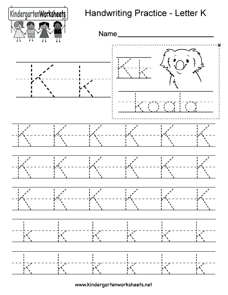 Letter K Writing Practice Worksheet - Free Kindergarten English | Letter K Worksheets Printable