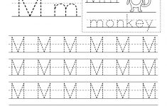 Letter M Writing Practice Worksheet - Free Kindergarten English | Free Printable Letter Practice Worksheets