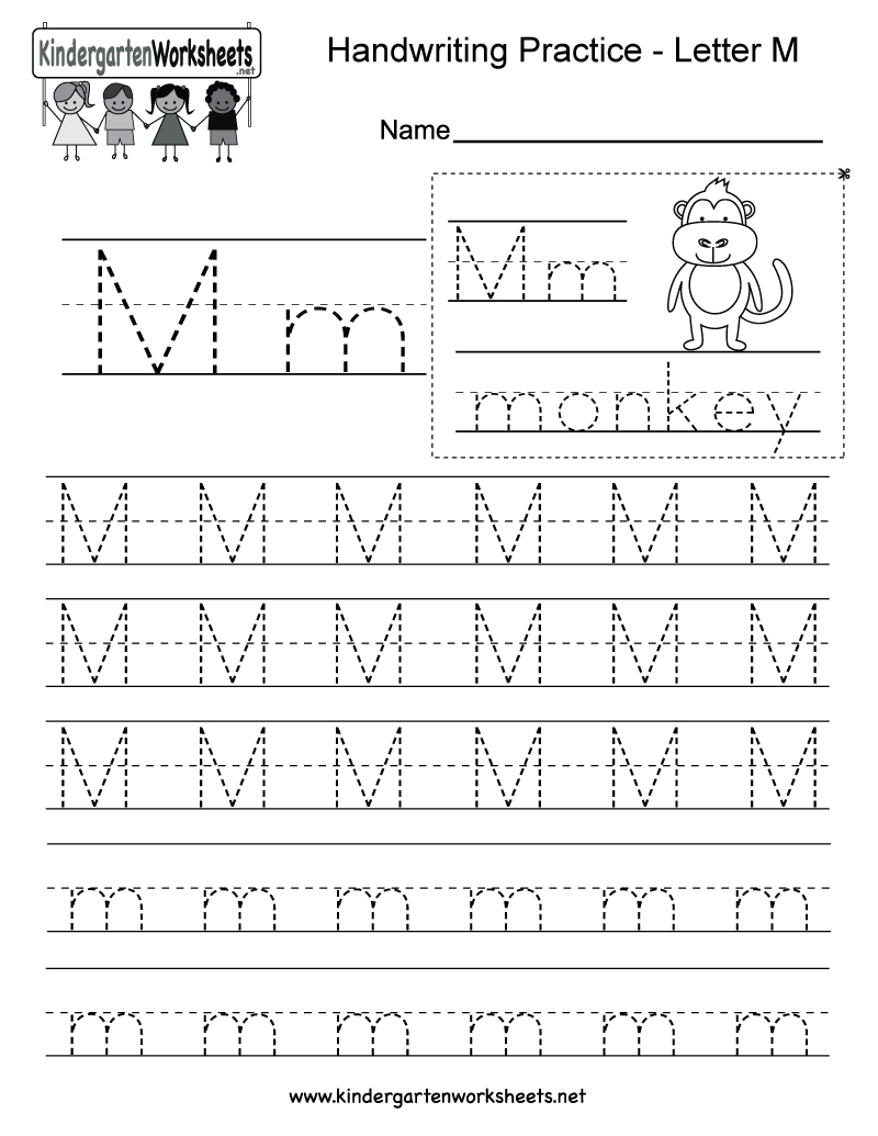 Letter M Writing Practice Worksheet - Free Kindergarten English | Letter M Printable Worksheets