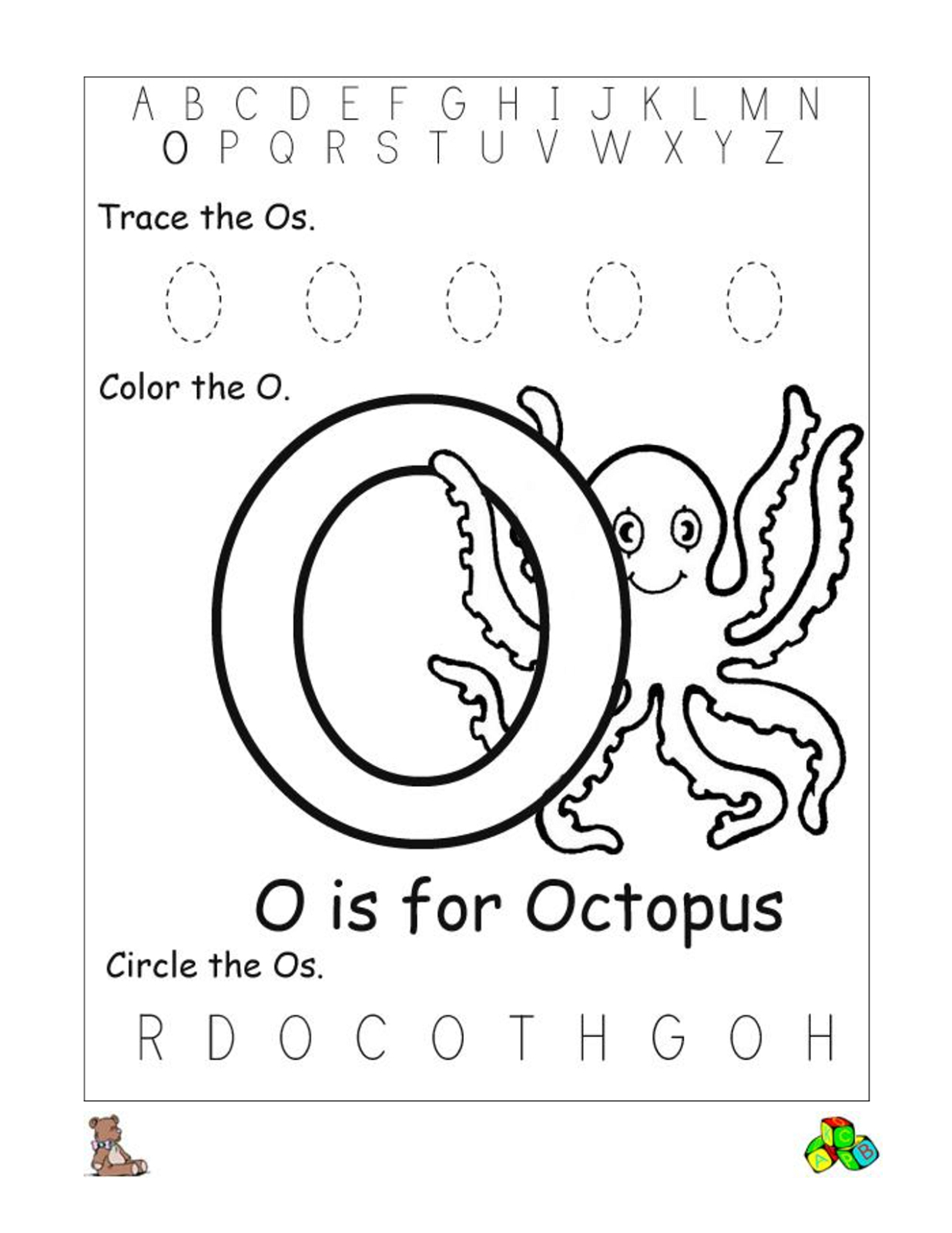 Letter O Worksheets For Preschool Kids Worksheets Printable Letter