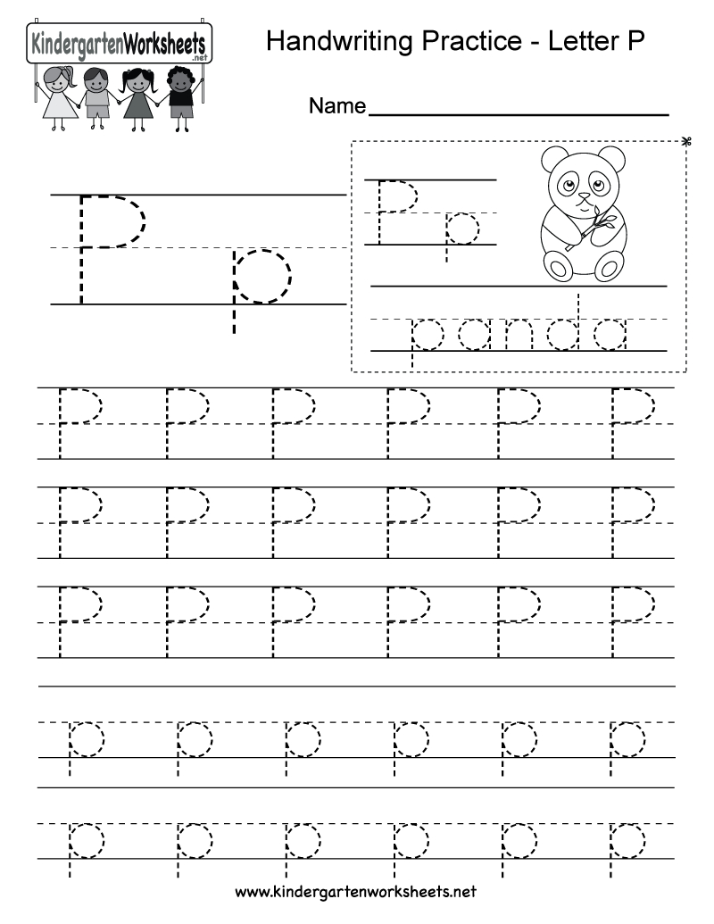 Letter P Writing Practice Worksheet - Free Kindergarten English | Free Printable Letter P Worksheets