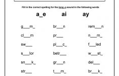 Long A Vowel Sound Worksheet. 'a_E'; 'ai'; &amp; 'ay' | Teaching | Free Printable Ay Word Family Worksheets