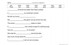 Long O Short O Oddball Sentences Worksheet - Free Esl Printable | Short O Worksheets Printable