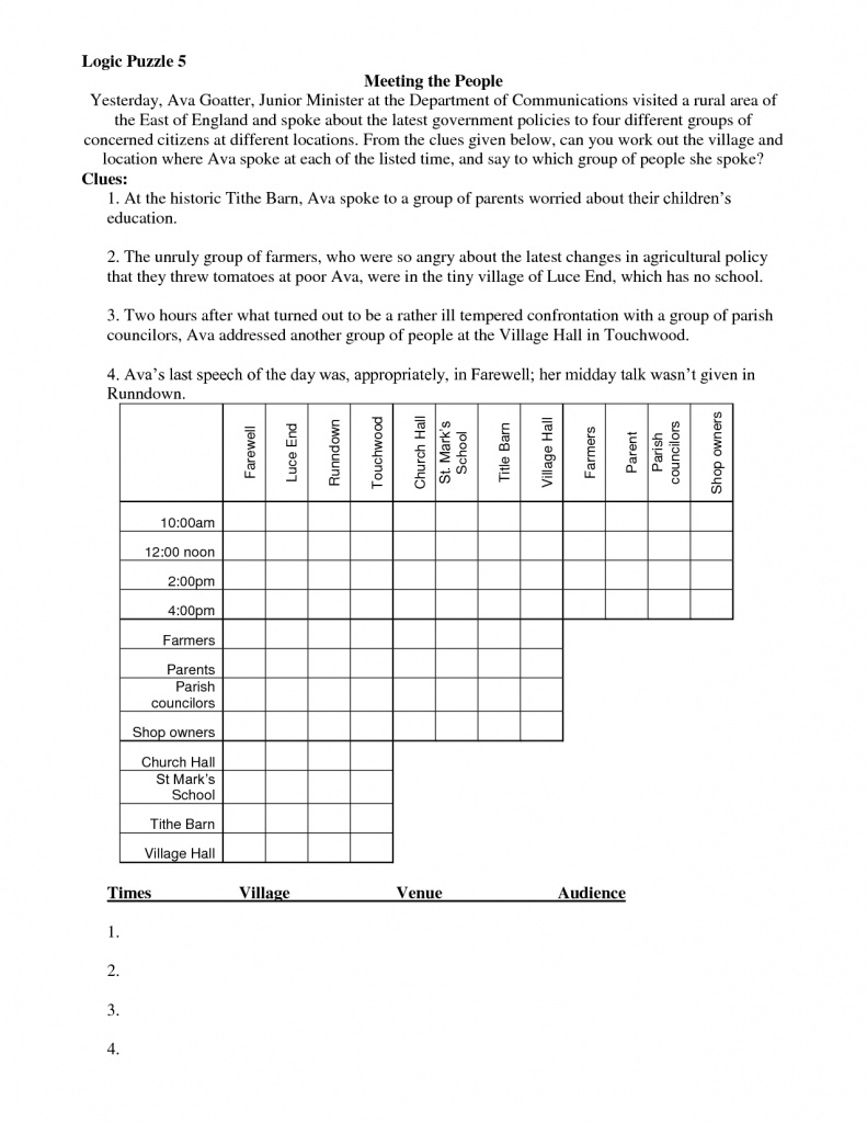 Math Logic Puzzles Worksheets Pdf | Download Them And Try To Solve | Logic Puzzles Printable Worksheets