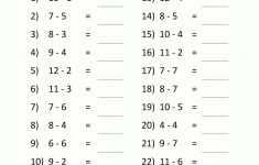 Math Subtraction Worksheets 1St Grade | First Grade Math Worksheets Printable