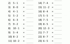 Math Subtraction Worksheets 1St Grade | Free Printable Math Worksheets For 1St Grade Addition