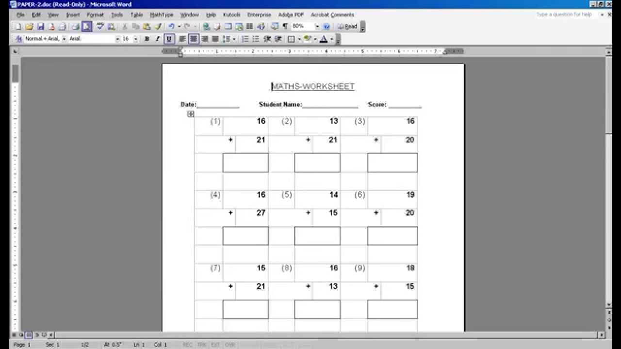 Math Worksheet Generator - Youtube | Math Worksheets Generator Free Printables