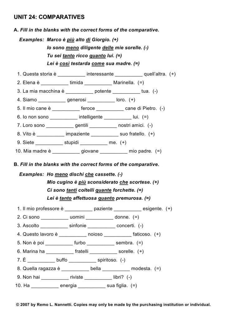 compiti homework in italian