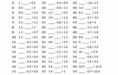 Math Worksheets Decimals Subtraction | Fifth Grade Printable Worksheets