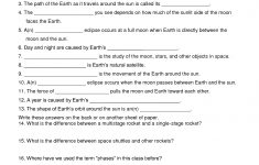 Moon Tides Worksheet | Earth And Moon Worksheet | Science Lessons | 5Th Grade Science Printable Worksheets