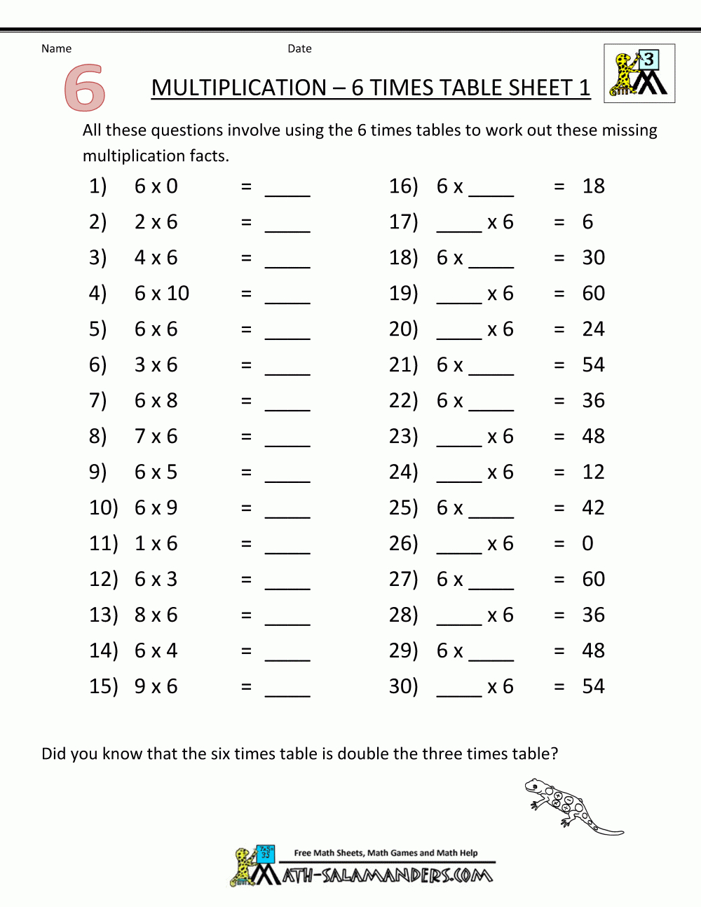 Space Theme 4Th Grade Math Practice Sheets Multiplication Facts Free Printable