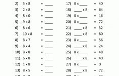 Multiplication Printable Worksheets 8 Times Table 1 | Education And | Free Printable Math Worksheets Multiplication Facts