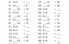 Multiplication Printable Worksheets 8 Times Table 2 | Kids Math | 3Rd Grade Printable Worksheets