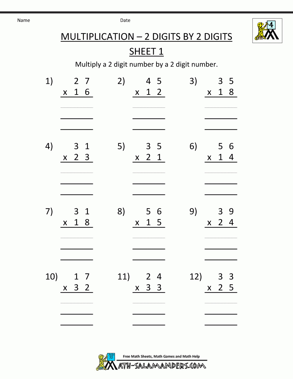 Multiplication Sheets 4Th Grade | Multiplication Printable Worksheets 4Th Grade