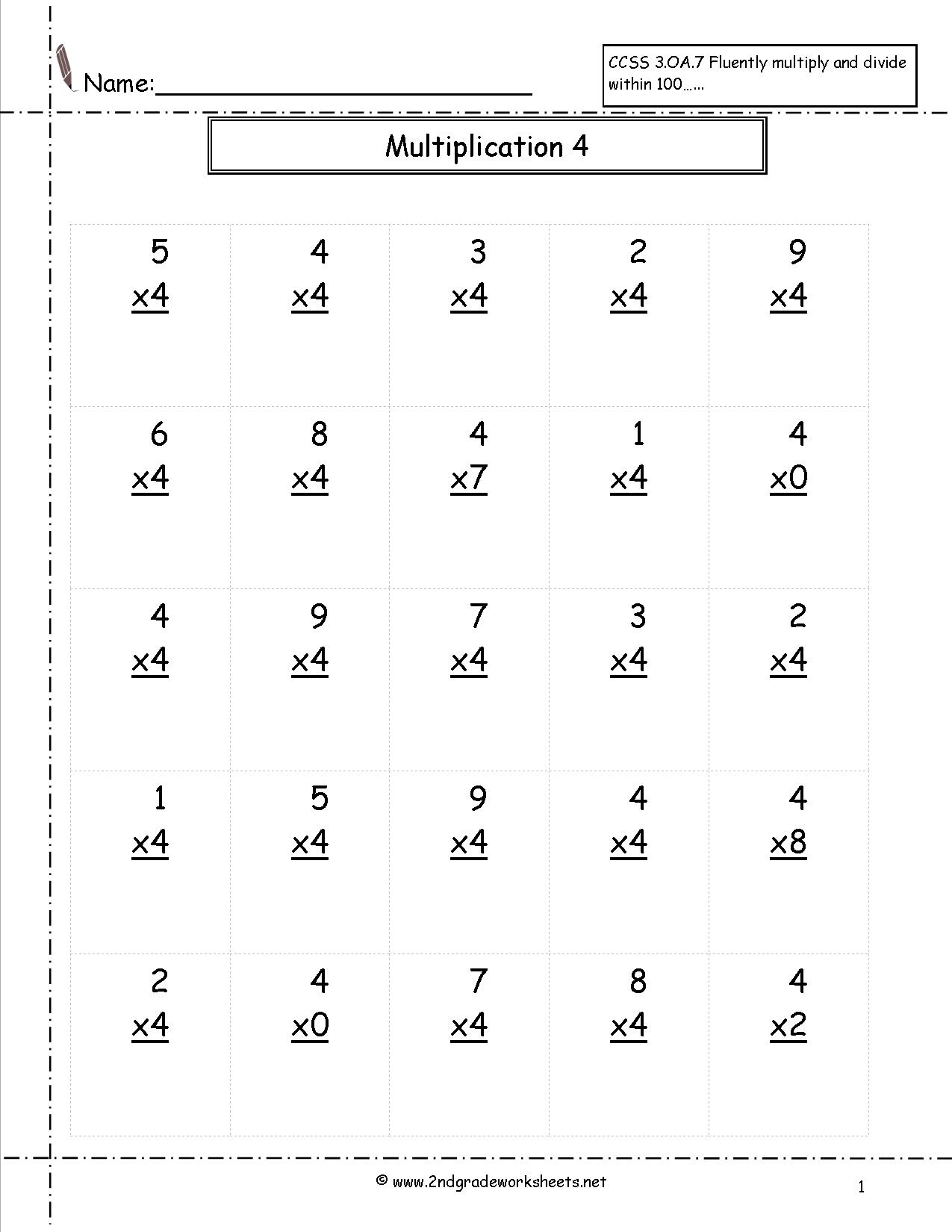 Multiplication Worksheets And Printouts | Printable Multiplication Worksheets