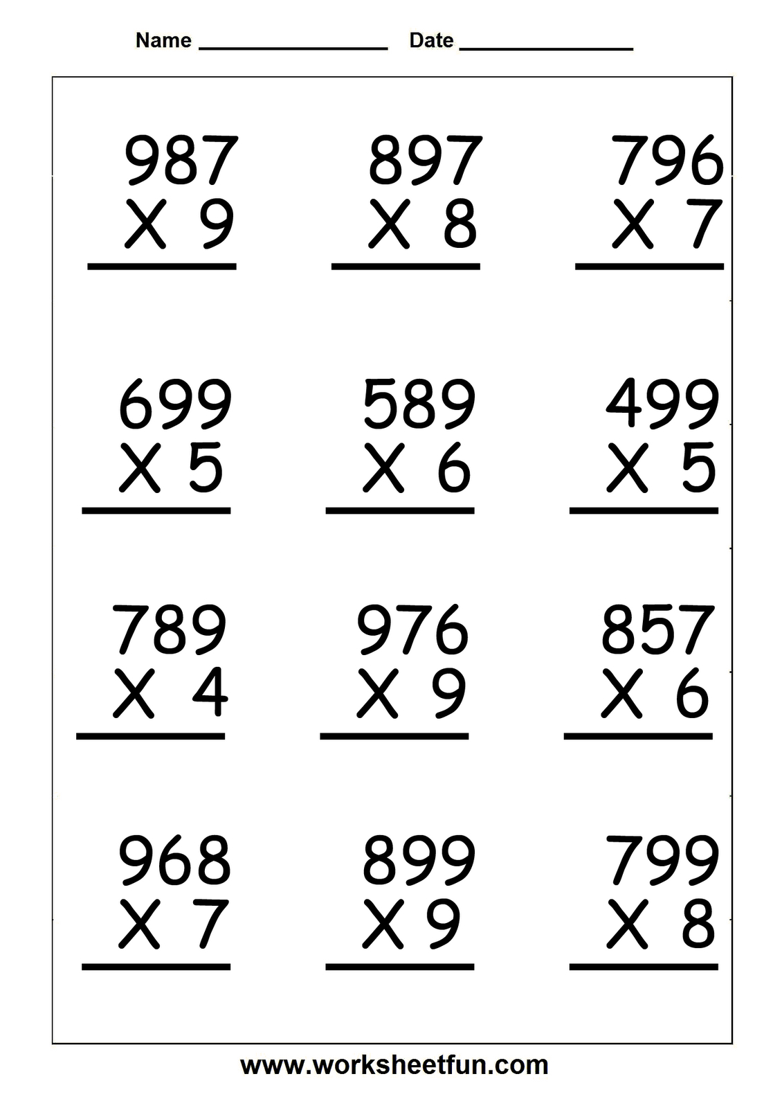 Multiplication Worksheets For 5Th Grade | Worksheetfun - Free | Printable Math Worksheets 4Th 5Th Grade