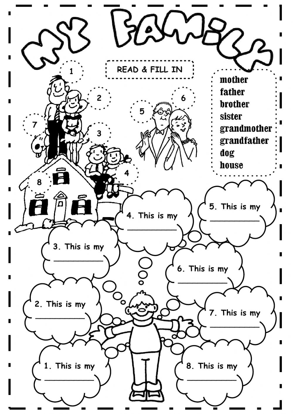 My Family: The Family Exercise | Family Printable Worksheets