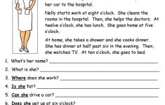 Nelly The Nurse - Reading Comprehension Worksheet - Free Esl | Printable Reading Comprehension Worksheets