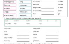 Nouns Gender Worksheet - Free Esl Printable Worksheets Madeteachers | Free Printable Worksheets On Genders
