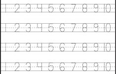 Number Tracing – 1-10 – Worksheet / Free Printable Worksheets | Printable Worksheets For Preschoolers On Numbers 1 10