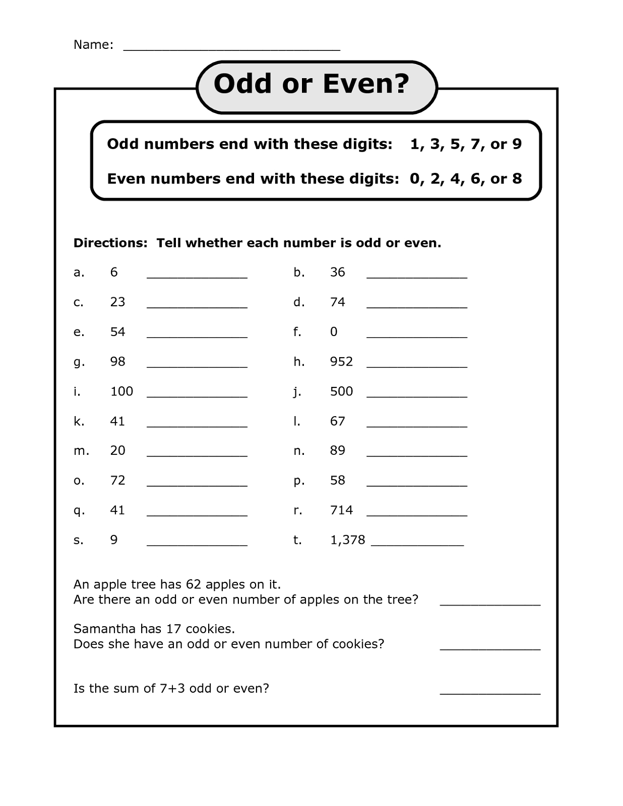 Odd And Even Worksheets Printable | Activity Shelter | Odd And Even Printable Worksheets